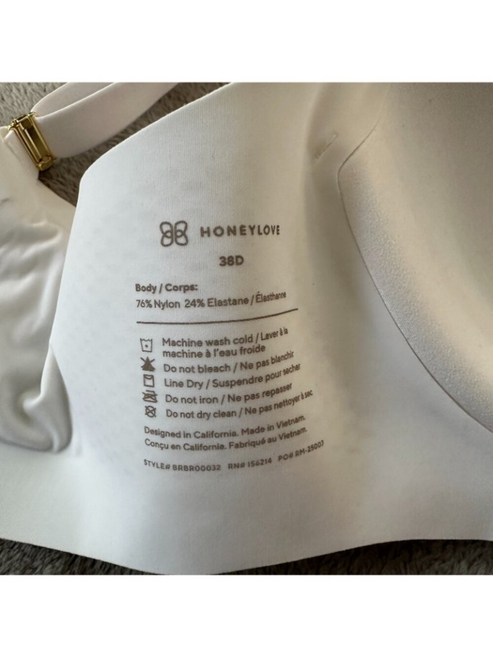 Honeylove Cloud Embrace Wireless Contour Bra 38D White Wire Free - Picture 5 of 7